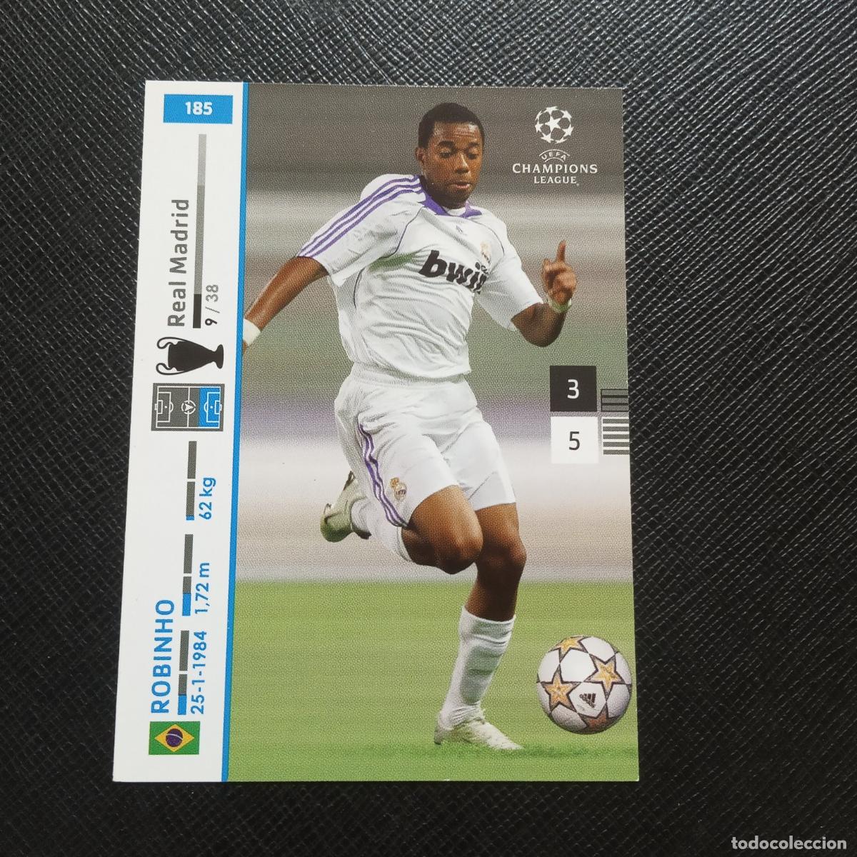 Figurine di Calcio: 185 ROBINHO REAL MADRID PANINI TRADING CARDS UEFA CHAMPIONS LEAGUE 2007 2008 - A147 PG397