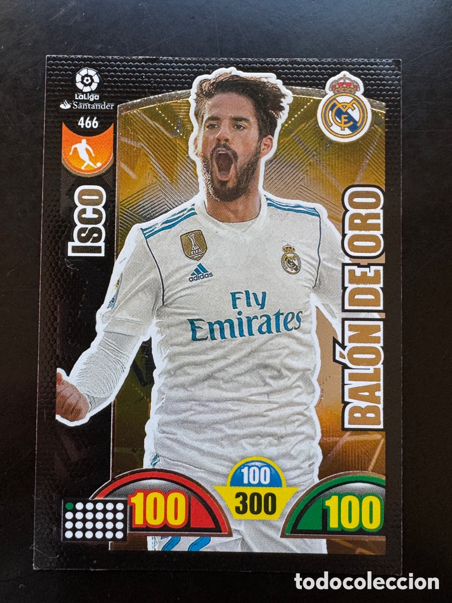 Cromos de F&uacute;tbol: Isco Bal&oacute;n de Oro 466 Real Madrid Adrenalyn 2017/18
