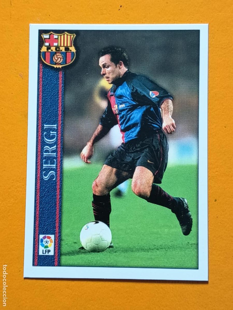 Football Stickers: 27 SERGI. FC BARCELONA. LAS FICHAS DE LA LIGA 2001. MUNDICROMO