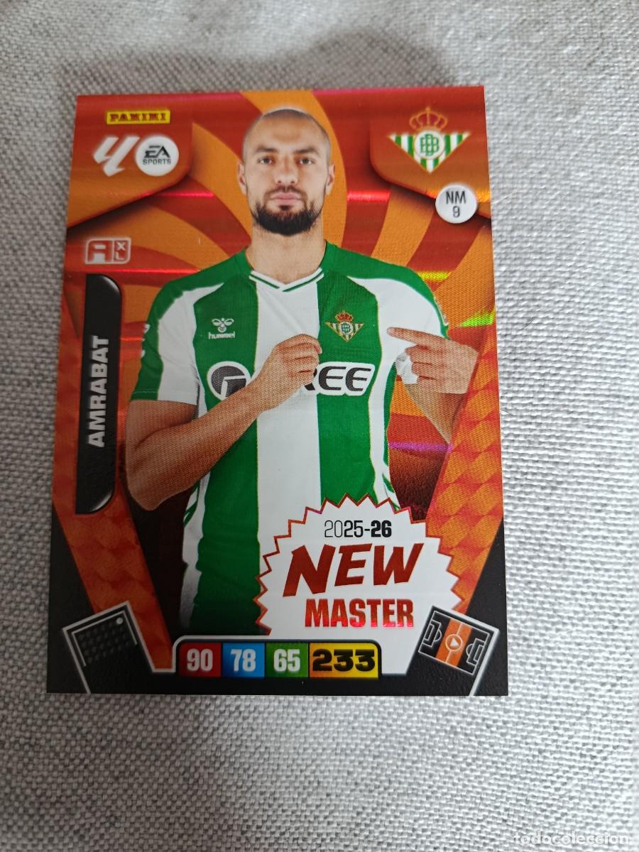Cromos de F&uacute;tbol: Adrenalyn 25/26. 9- Amrabat. Real Betis. New m&aacute;ster.