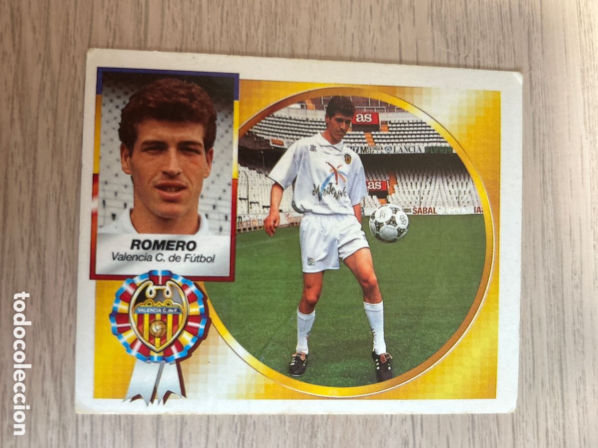 Fu&szlig;ball-Sticker: ROMERO VALENCIA CLUB DE FUTBOL LIGA ESTE 1994 1995 94 95 NUNCA PEGADO SIN PEGAR