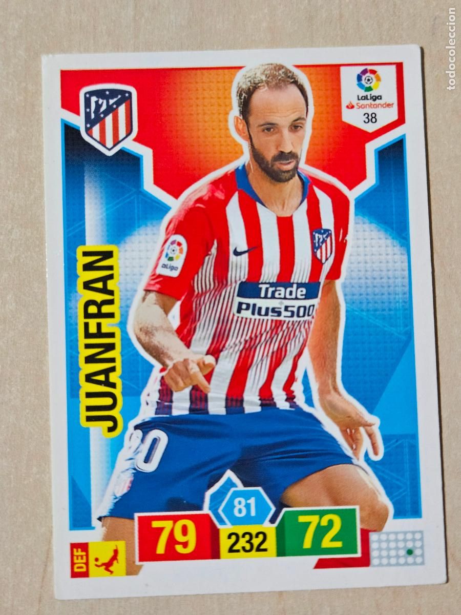 Football Stickers: FICHA N&ordm; 38 JUANFRAN - ADRENALYN 18 19 - PANINI 2018 - 19 - CROMO - ATLETICO DE MADRID