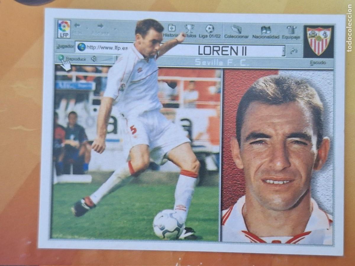 Fu&szlig;ball-Sticker: 01-02 ESTE. NUNCA PEGADO BAJA SEVILLA DIFICIL LOREN II