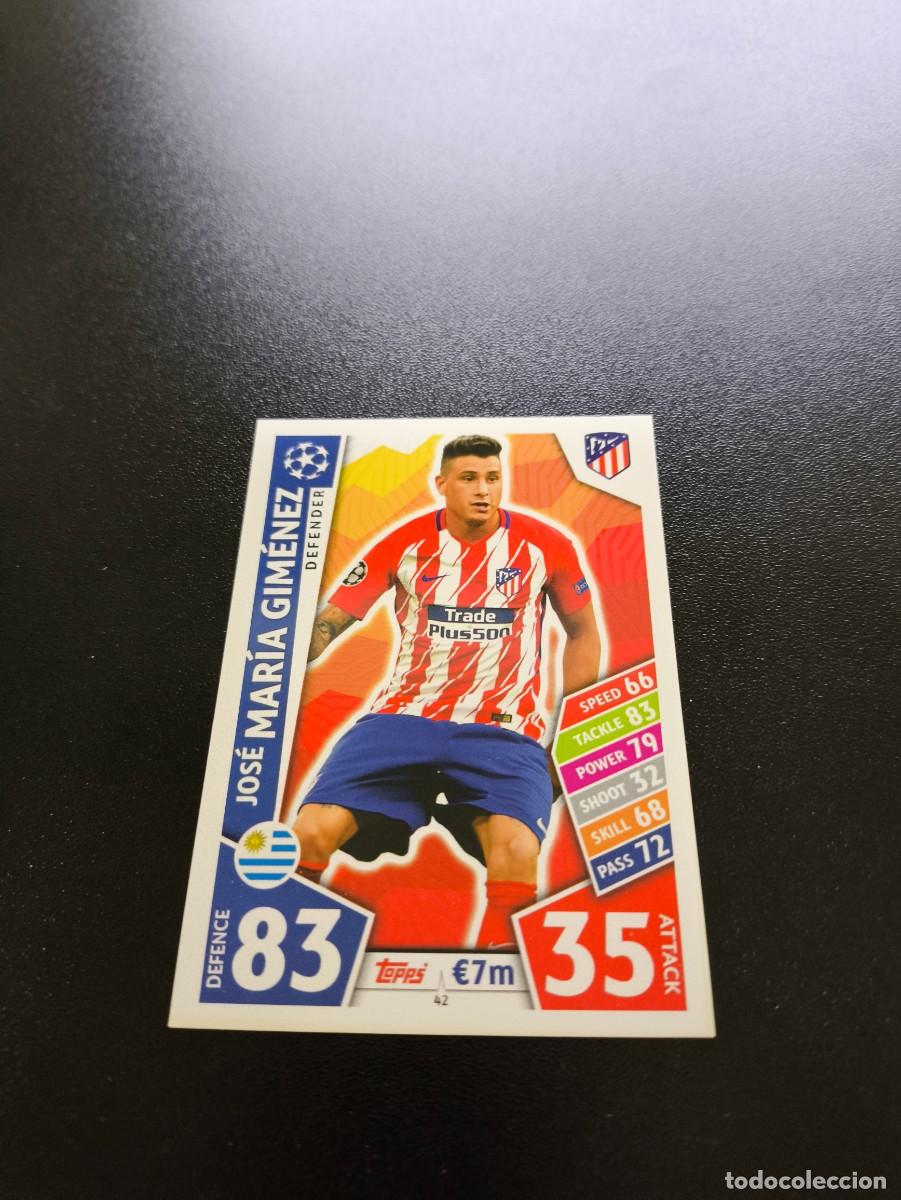 Fu&szlig;ball-Sticker: 42 GIMENEZ ATLETICO DE MADRID TOPPS UEFA CHAMPIONS LEAGUE MATCH ATTAX 2017 2018 NO PANINI LIGA ESTE