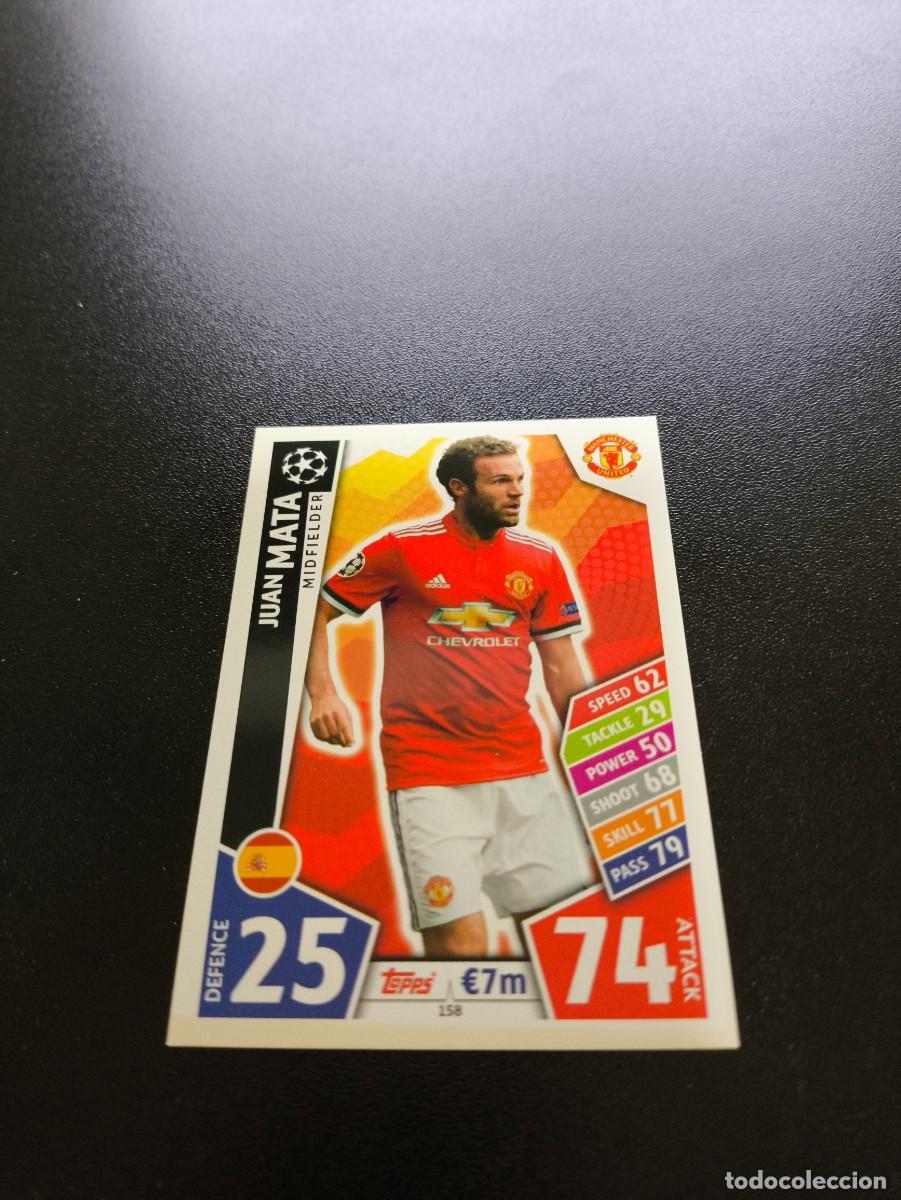 Fu&szlig;ball-Sticker: 158 JUAN MATA MANCHESTER UNITED TOPPS CHAMPIONS LEAGUE MATCH ATTAX 2017 2018 NO PANINI LIGA ESTE