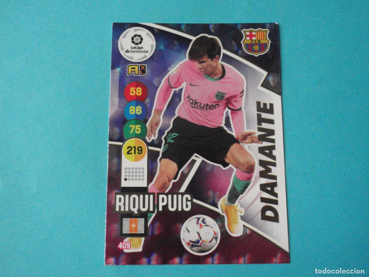 Figurine di Calcio: Cromo 409 RIQUI PUIG Barcelona DIAMANTE. Trading card Liga Adrenalyn XL 2020 2021 Panini. 20 21