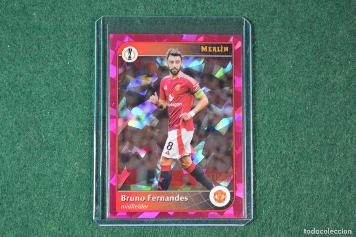 Figurine di Calcio: TOPPS MERLIN UEFA CLUB COMPETITIONS 2024-25 - BRUNO FERNANDES (MANCHESTER UNITED) NUMERADA /125