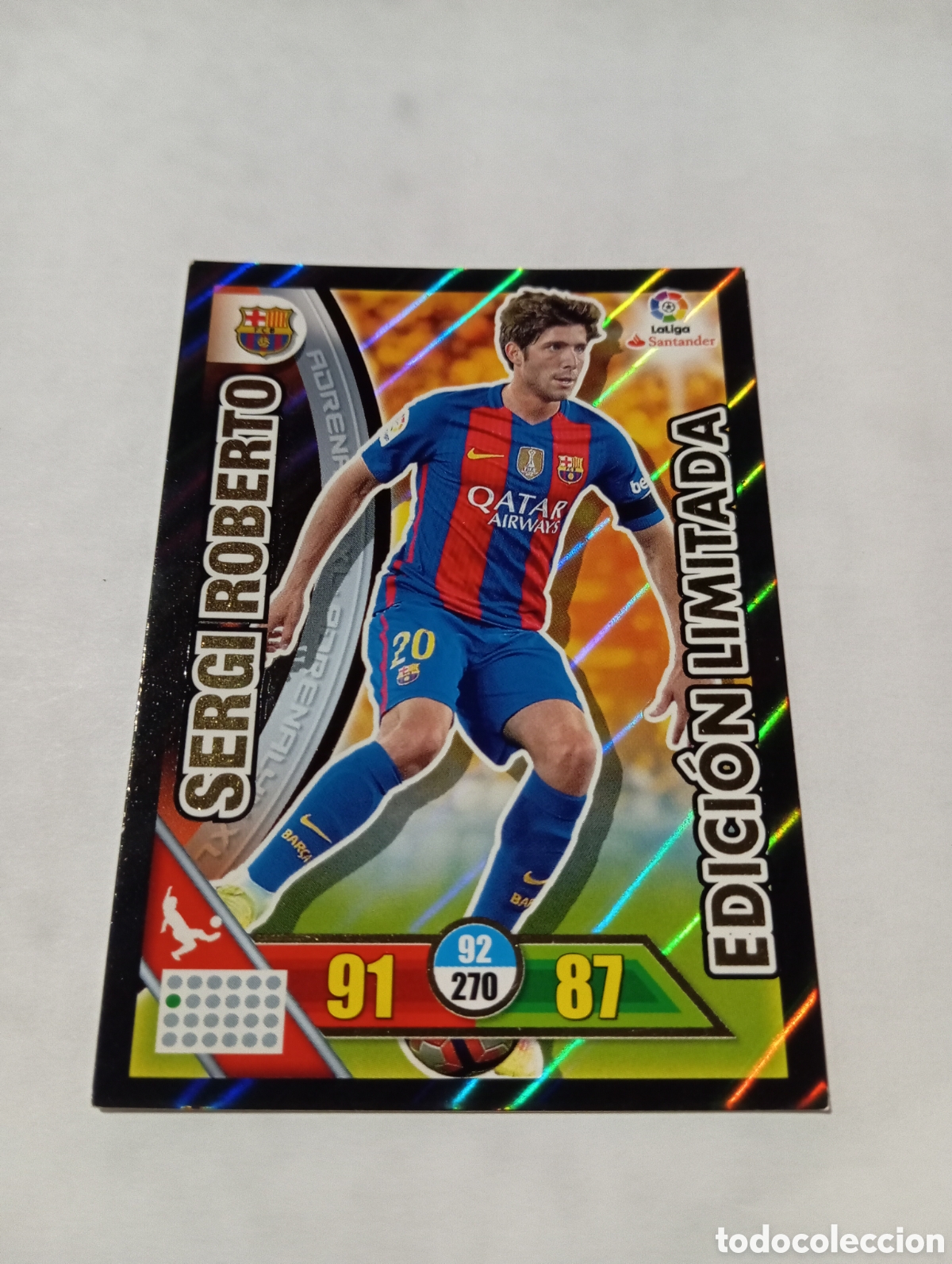 Fu&szlig;ball-Sticker: SERGI ROBERTO EDICI&Oacute;N LIMITADA 16 17 ADRENALYN XL 2016 2017