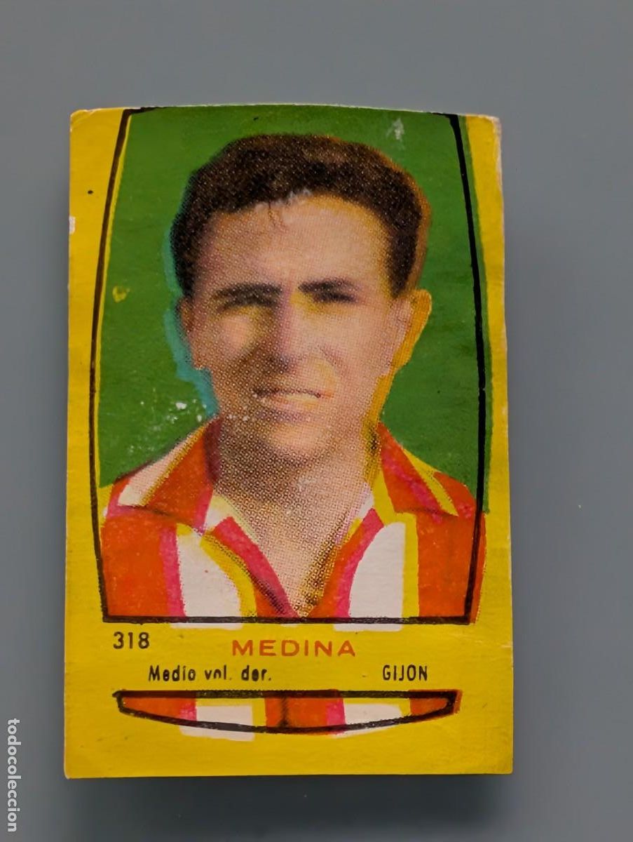 Figurine di Calcio: RARO CROMO CASI NUEVO CARD MEDINA REAL GIJON CAMPEONES 1954 1955 54/55 BRUGUERA SPORTING ASTURIAS