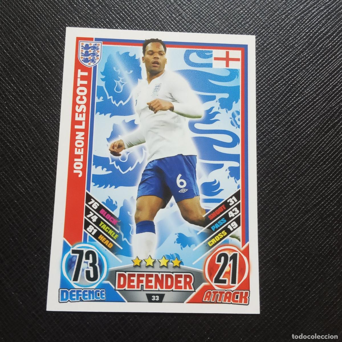 Fu&szlig;ball-Sticker: 33 LESCOTT INGLATERRA TOPPS MATCH ATTAX EURO 2012 EUROCOPA 12 CROMO FUTBOL - (MD96/97-4) PG41
