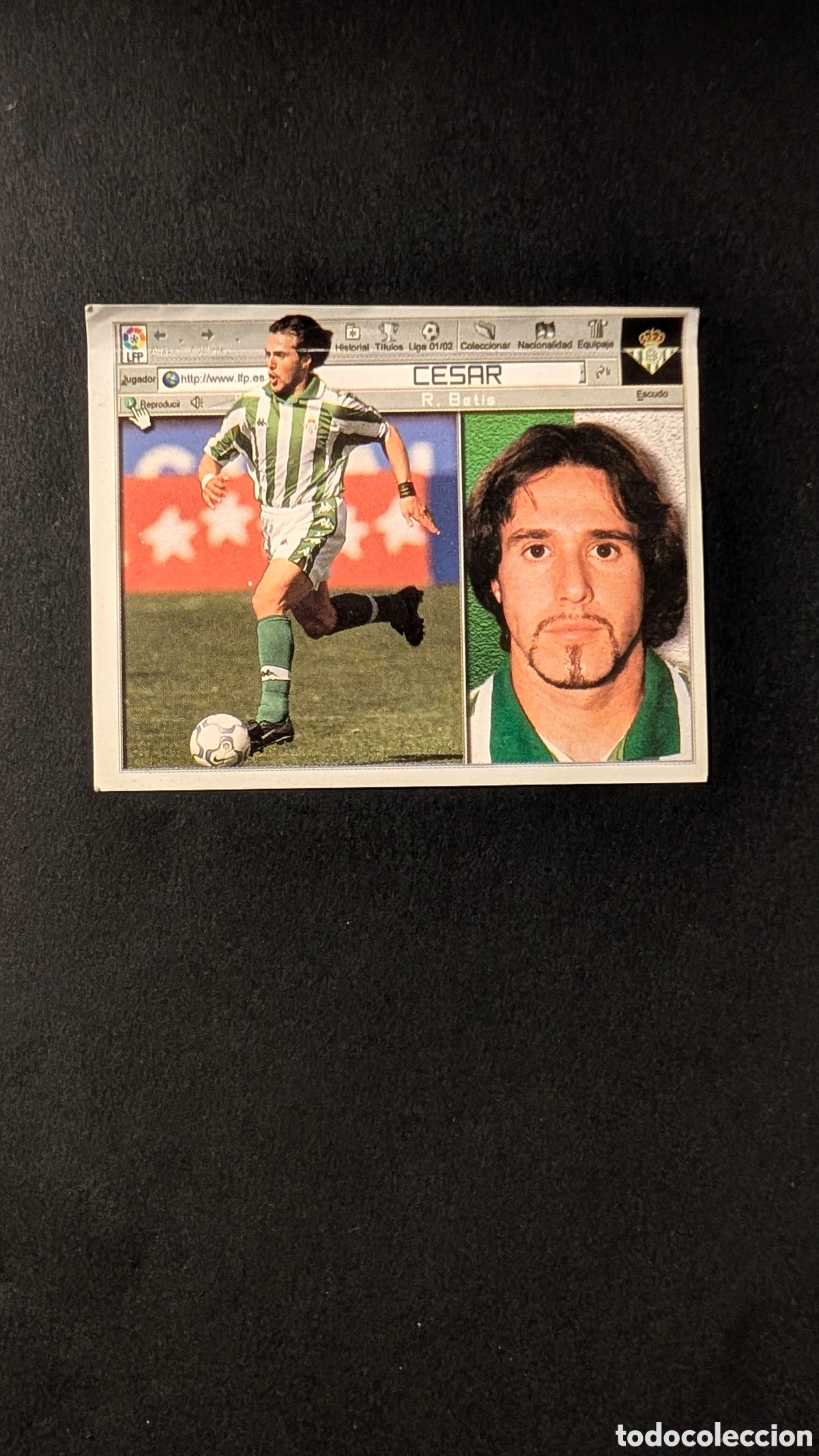 Cromos de F&uacute;tbol: CESAR BETIS LIGA ESTE 2001/02 01 02 VENTANILLA