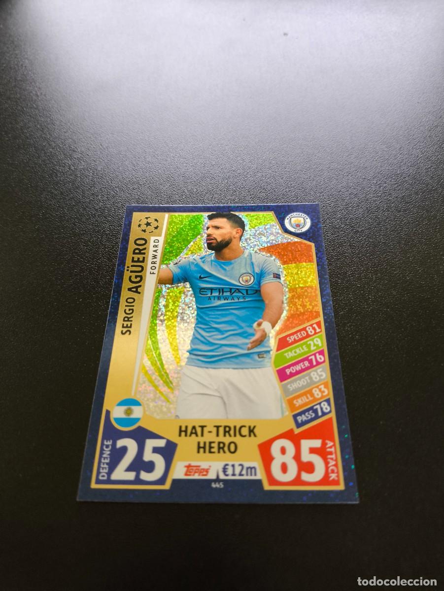 Fu&szlig;ball-Sticker: 445 AGUERO MANCHESTER CITY HAT TRICK HERO CHAMPIONS LEAGUE MATCH ATTAX 2017 2018 NO PANINI LIGA ESTE