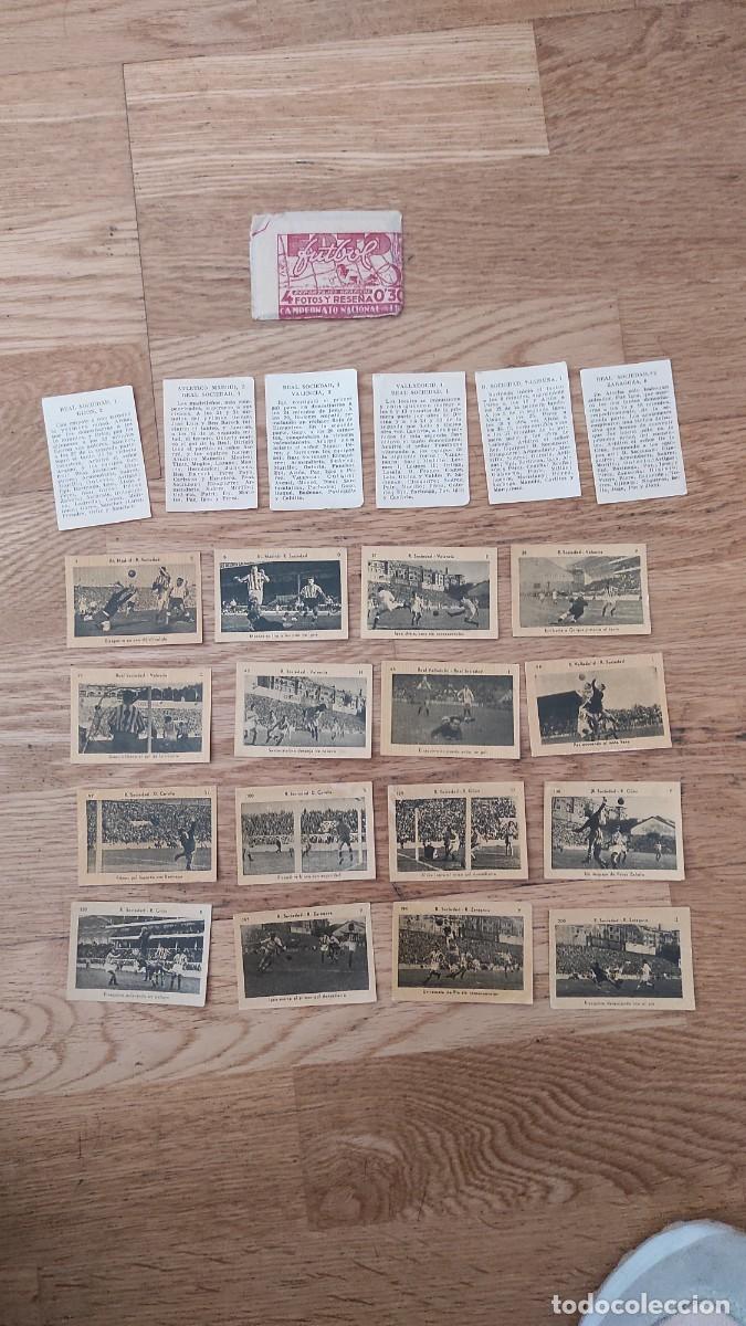 Cromos de f&uacute;tbol: Lote de 22 cromos Real sociedad Kromel 1951 1952 51 52 sin pegar + sobre sin abrir