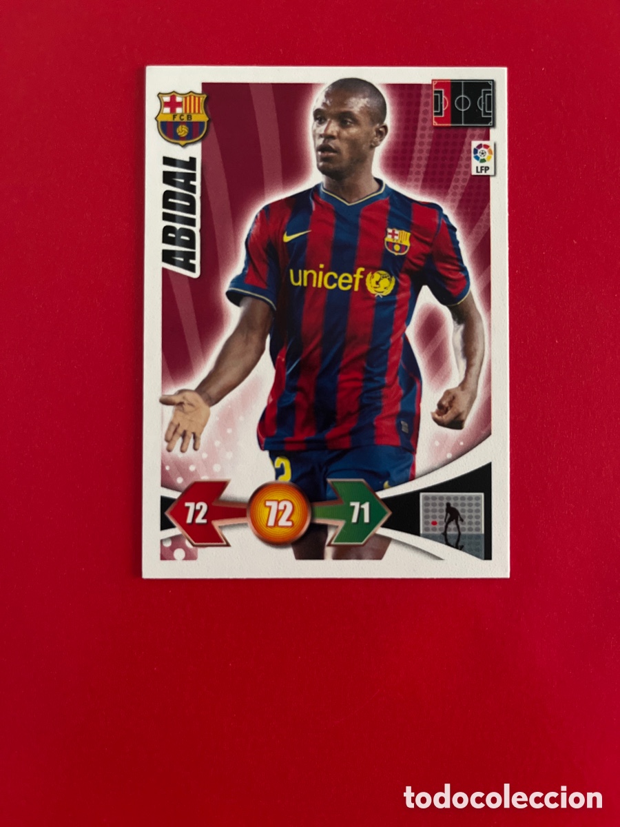 Cromos de F&uacute;tbol: ABIDAL F.C.BARCELONA 62 ADRENALYN 2009 2010 PANINI XL 09 10 CARTA CROMO FUTBOL