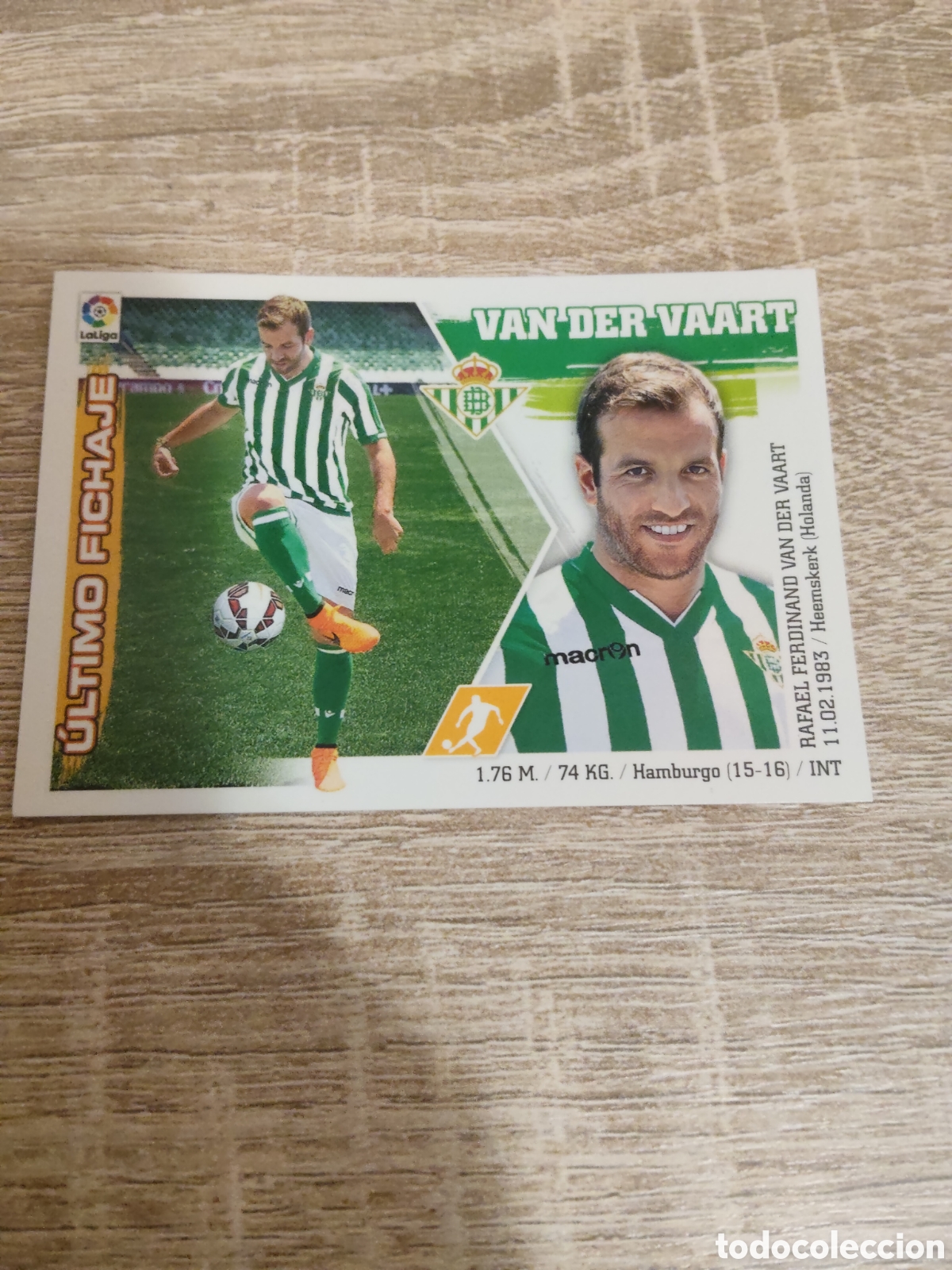 Cromos de F&uacute;tbol: Van der Vaart Real Betis fichaje 2 versi&oacute;n corregida liga 2015 2016 15 16 ediciones este