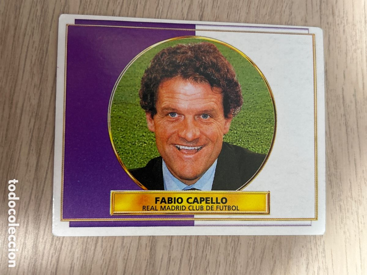 Football Stickers: FABIO CAPELLO ENTRENADOR REAL MADRID LIGA ESTE 1996 1997 96 97 NUNCA PEGADO SIN PEGAR