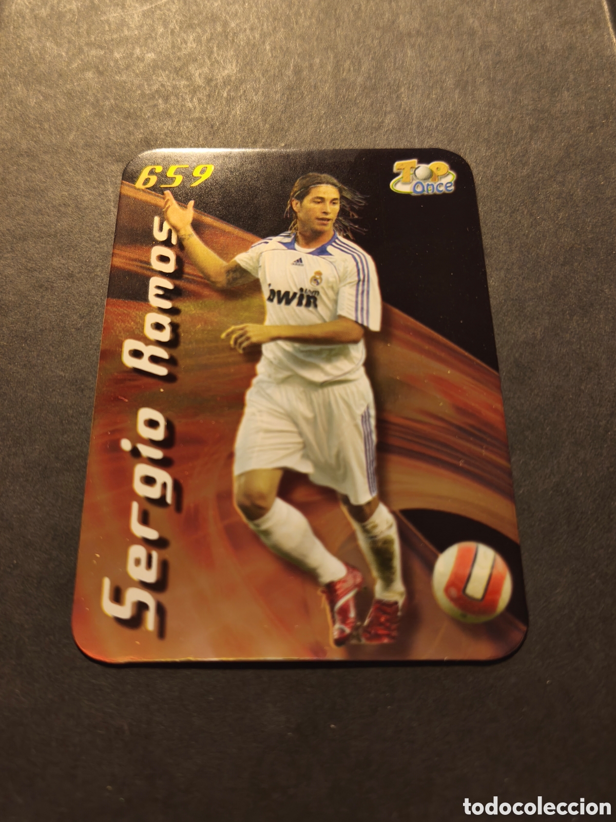 Cromos de F&uacute;tbol: 649 SERGIO RAMOS REAL MADRID MUNDICROMO 2008 TOP11 BRILLO PUNTAS REDONDAS