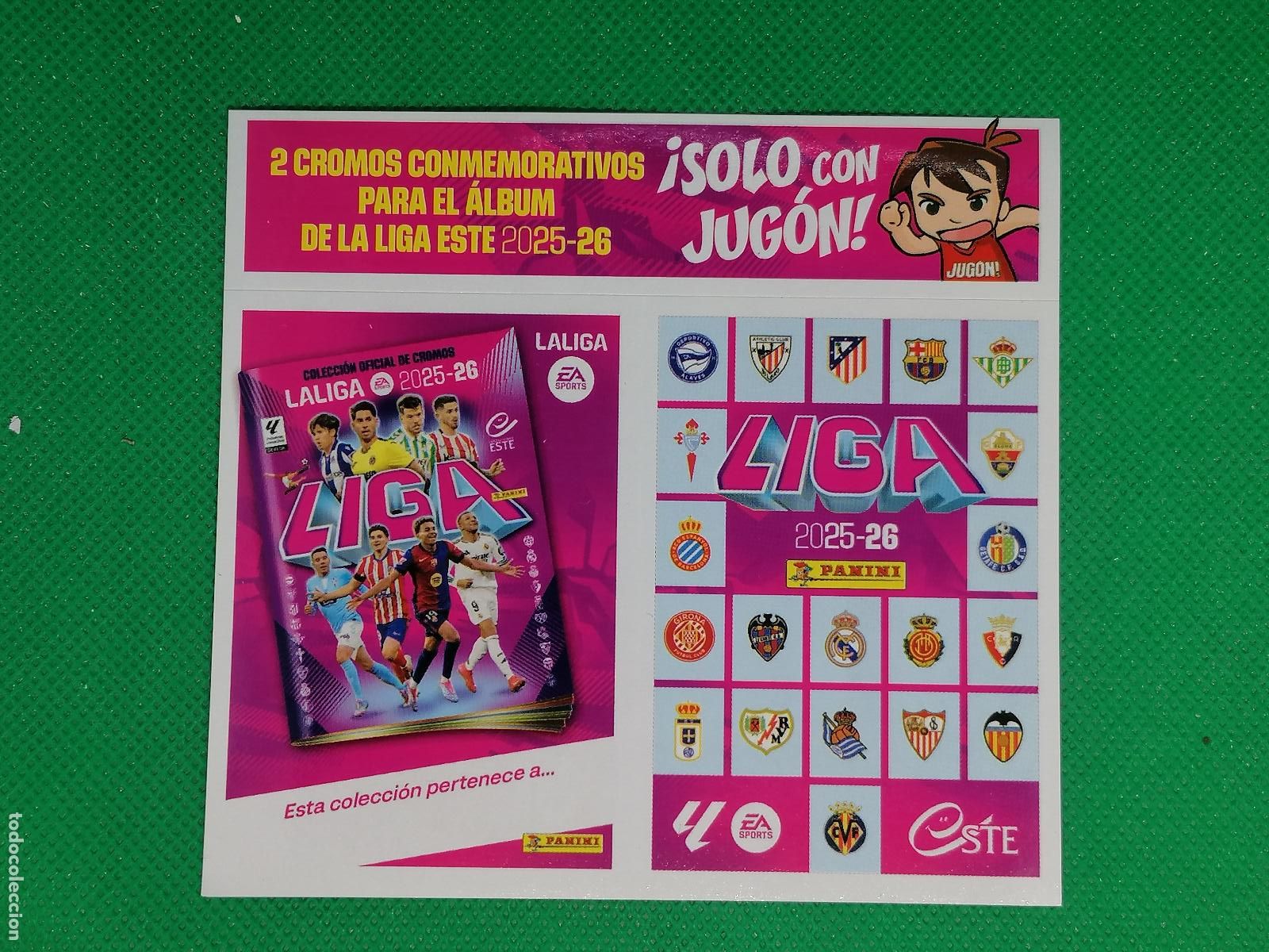 Cromos de F&uacute;tbol: 2 CROMOS CONMEMORATIVOS PRIMERA PAGINA DEL ALBUM ⚽ PANINI LIGA ESTE 25 26 2025 2026 ⚽