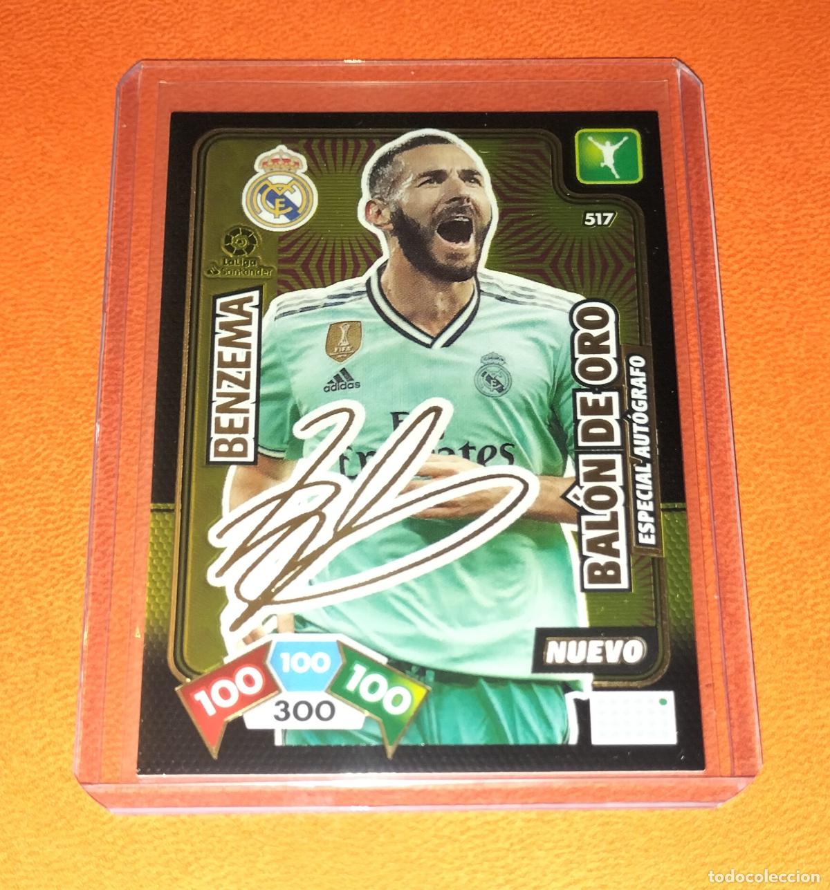 Cromos de F&uacute;tbol: 517 BENZEMA SIGNATURE NUEVO BALON DE ORO REAL MADRID CARD ADRENALYN XL LIGA BBVA 2019 2020 19 20