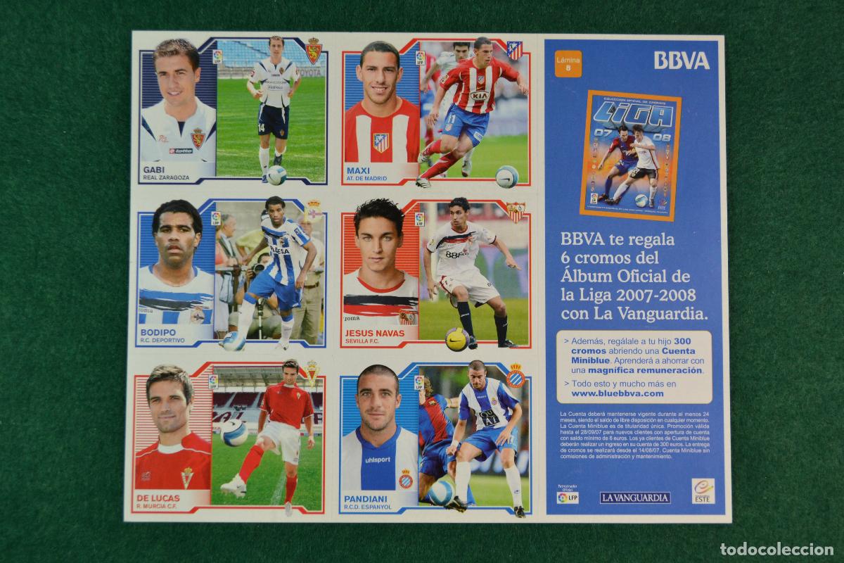 Fu&szlig;ball-Sticker: LIGA ESTE 2007-08 - LA VANGUARDIA LAMINA NUMERO 8 - 6 CROMOS ATLETICO DEPORTIVO SEVILLA ESPANYOL