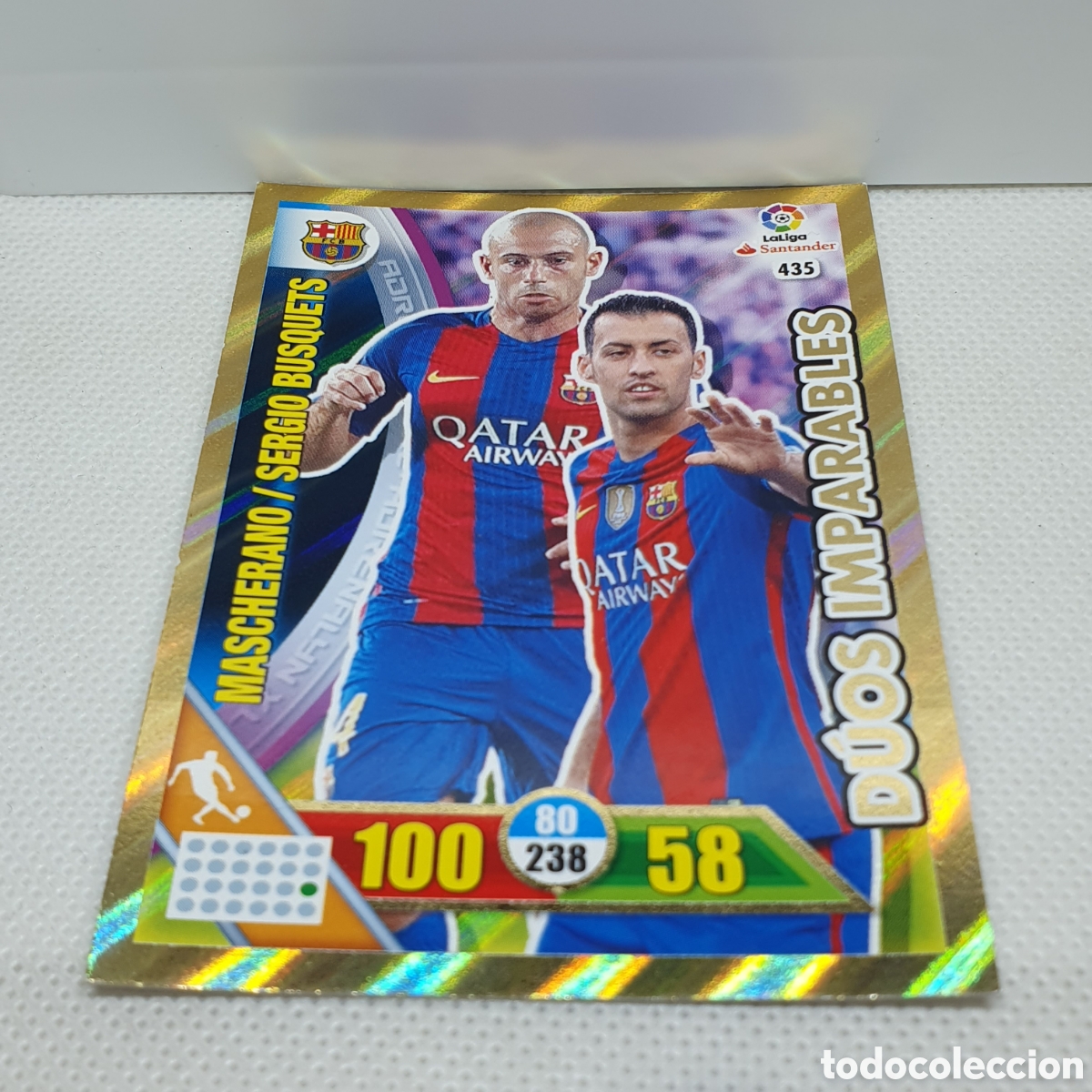 Football Stickers: ⚽️ CROMO DE FUTBOL MASCHERANO / SERGIO BUSQUETS DUOS IMPARABLES ADRENALYN 2015-16 PANINI ALBUM