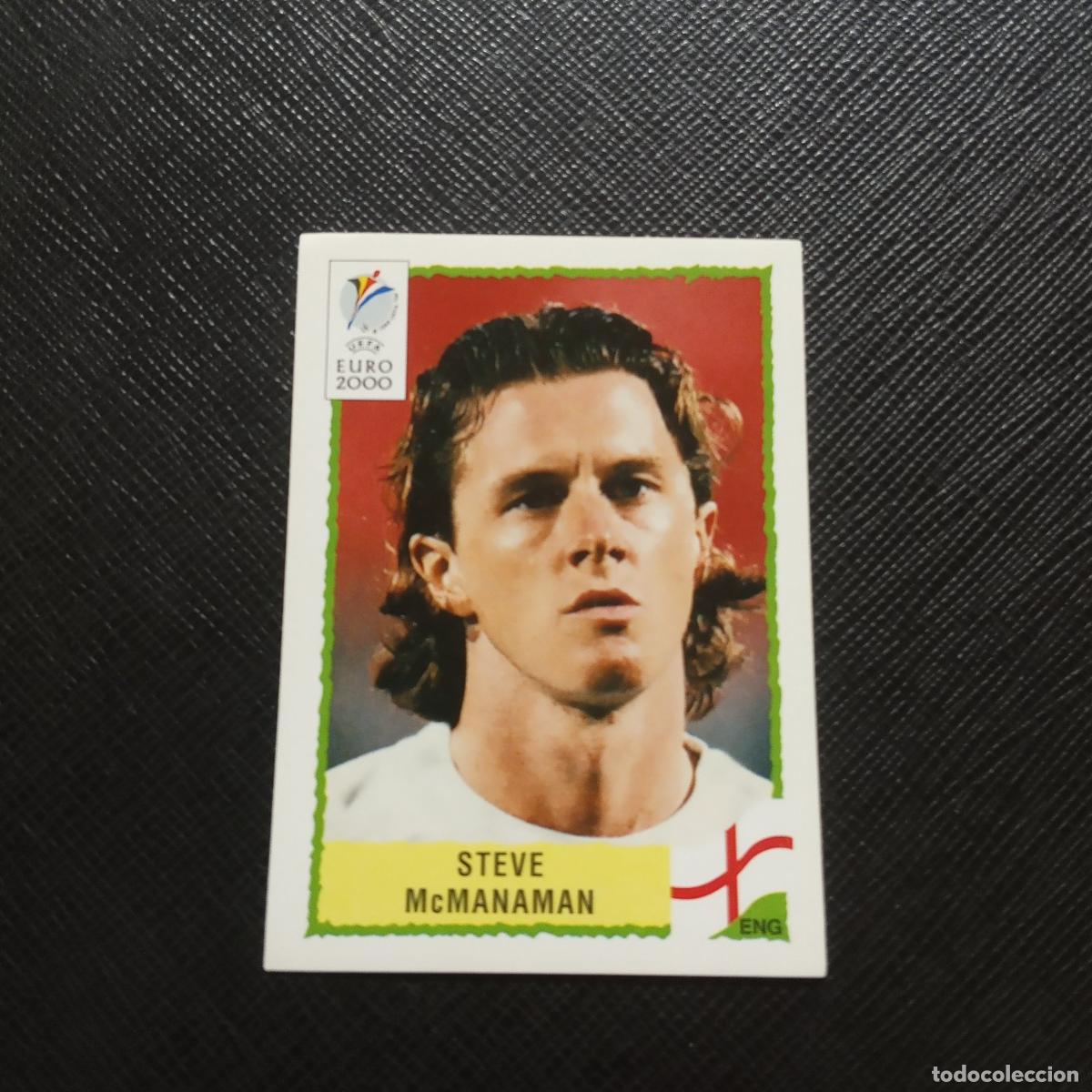 Fu&szlig;ball-Sticker: 87 McMANAMAN INGLATERRA PANINI EURO EUROCOPA BELGICA 2000 00 - SIN PEGAR - A31 PG64 TRASERA VERDE B