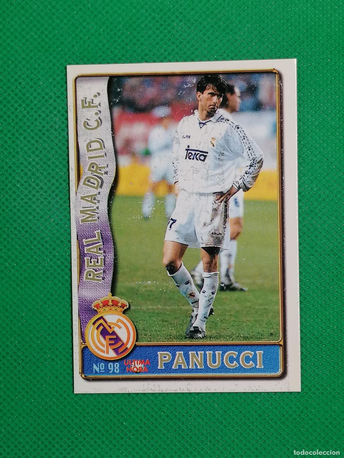 Cartes &agrave; collectionner de Football: 98 PANUCCI REAL MADRID UH ⚽FICHAS LIGA MUNDICROMO 96 97 1996 1997 ⚽