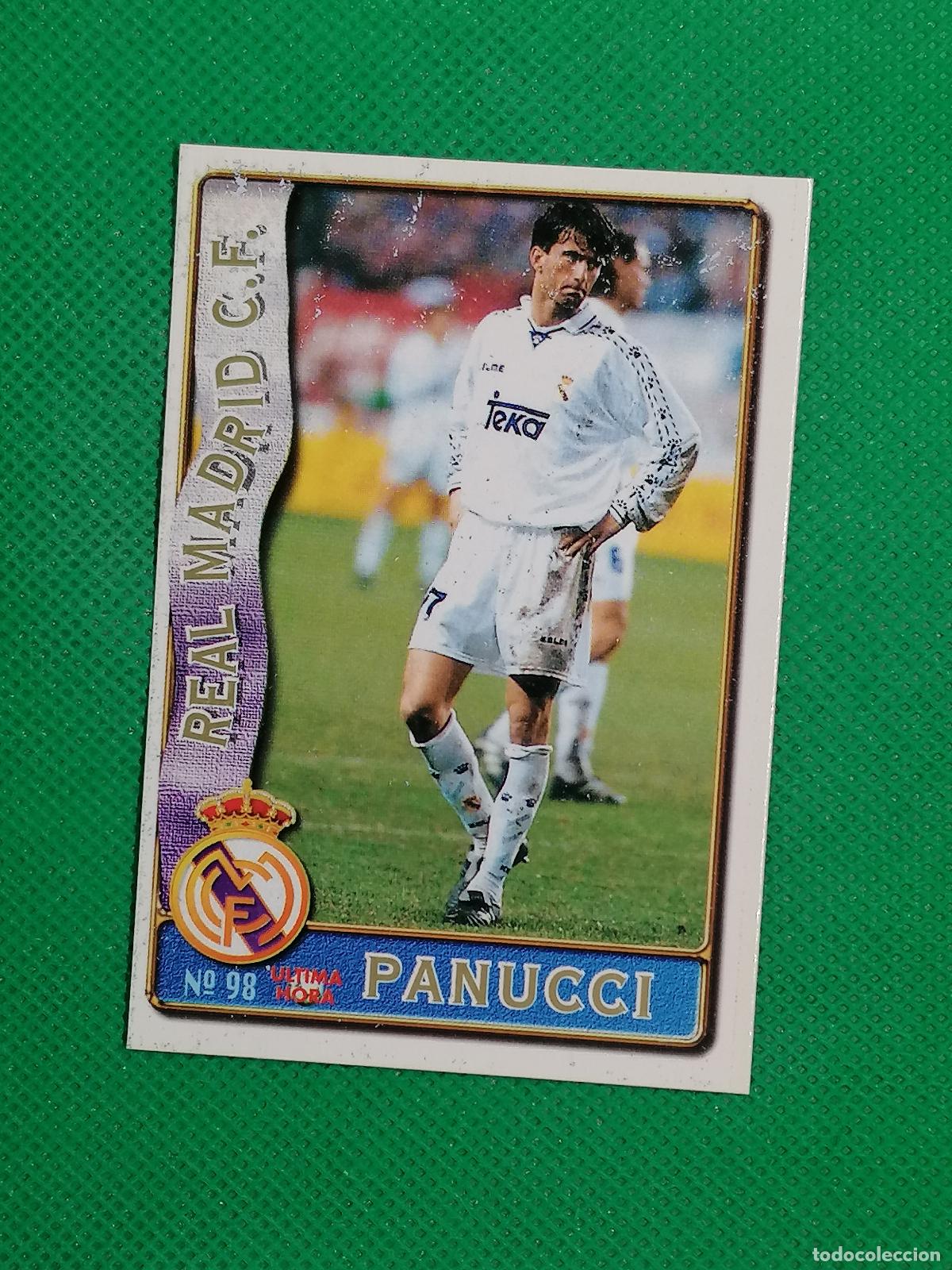 Cartes &agrave; collectionner de Football: 98 PANUCCI REAL MADRID UH ⚽FICHAS LIGA MUNDICROMO 96 97 1996 1997 ⚽