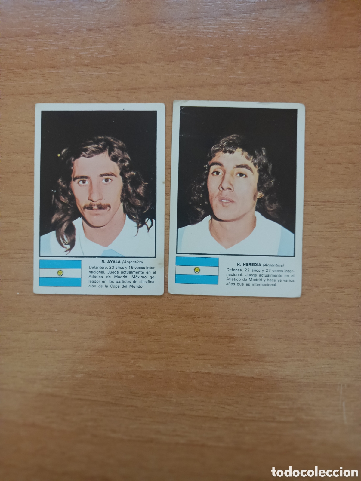 Cromos de F&uacute;tbol: 2 cromos Argentina ALEMANIA 74 R.ROMERO sin pegar