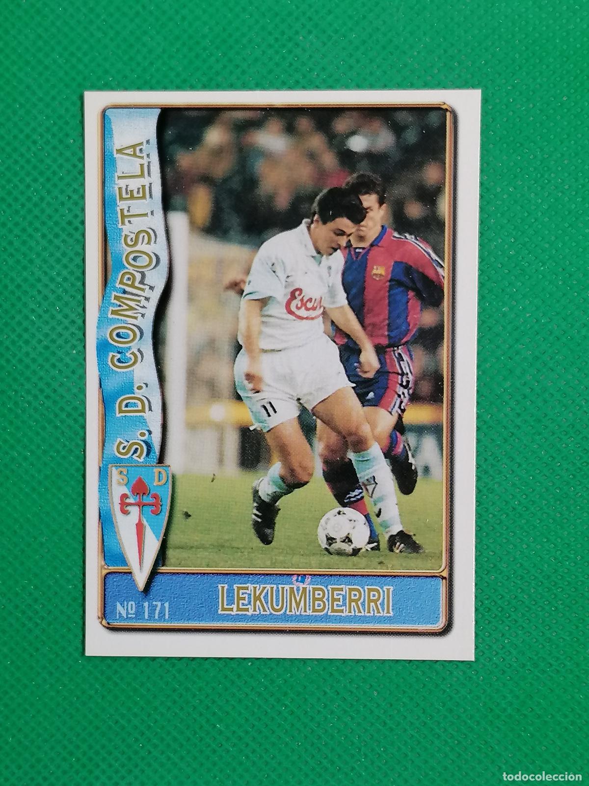Fu&szlig;ball-Sticker: 171 LEKUMBERRI COMPOSTELA⚽FICHAS LIGA MUNDICROMO 96 97 1996 1997 ⚽
