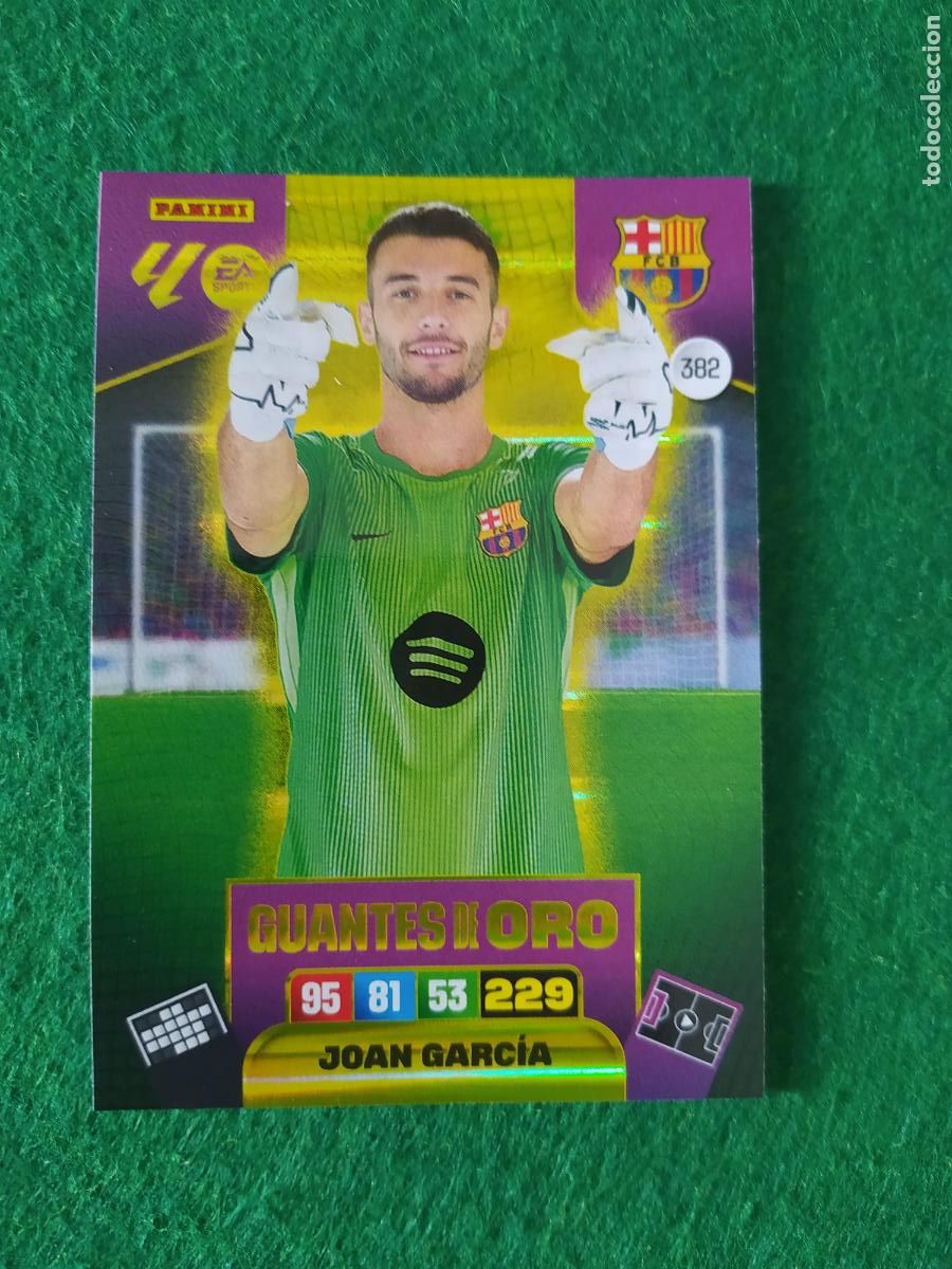 Fu&szlig;ball-Sticker: adrenalyn xl 2025 2026 codigo sin activar guantes de oro n&ordm; 382 joan garcia fc barcelona