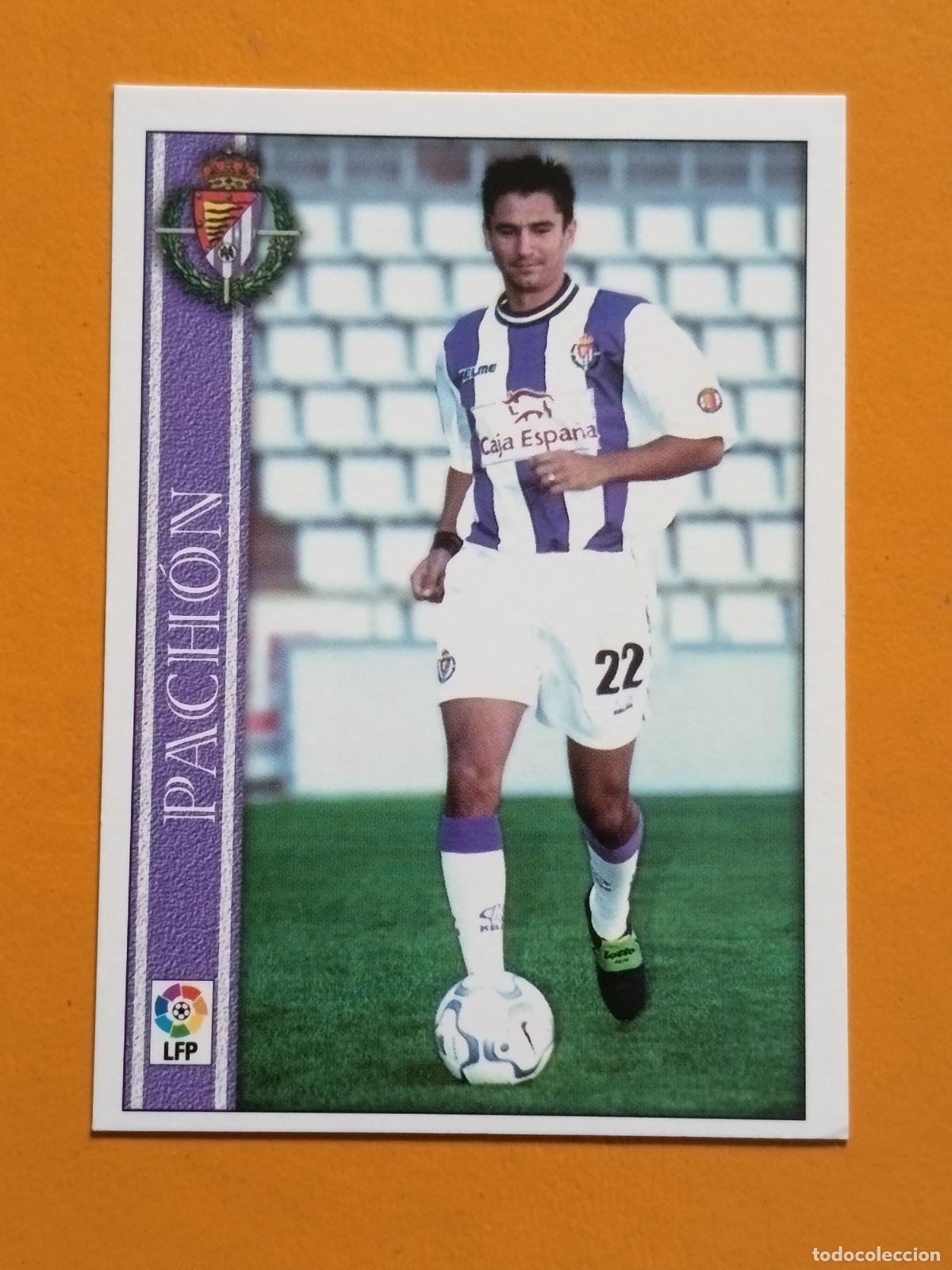 Fu&szlig;ball-Sticker: 492 PACH&Oacute;N (CORREGIDO) &Uacute;LTIMA HORA I. REAL VALLADOLID. LAS FICHAS DE LA LIGA 2001. MUNDICROMO