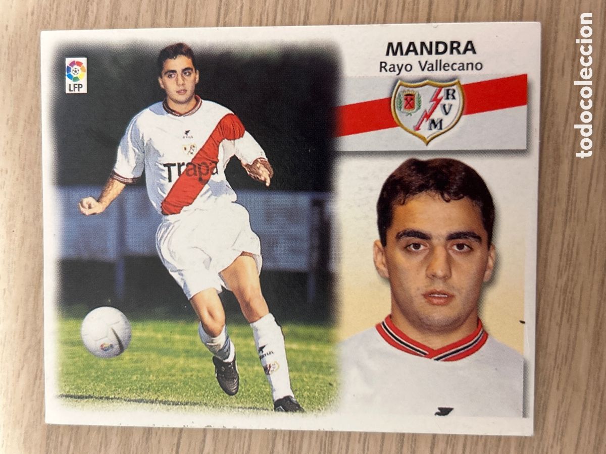 Cromos de F&uacute;tbol: MANDRA RAYO VALLECANO FICHAJE 9 BIS LIGA ESTE 1999 2000 99 00 NUNCA PEGADO SIN PEGAR