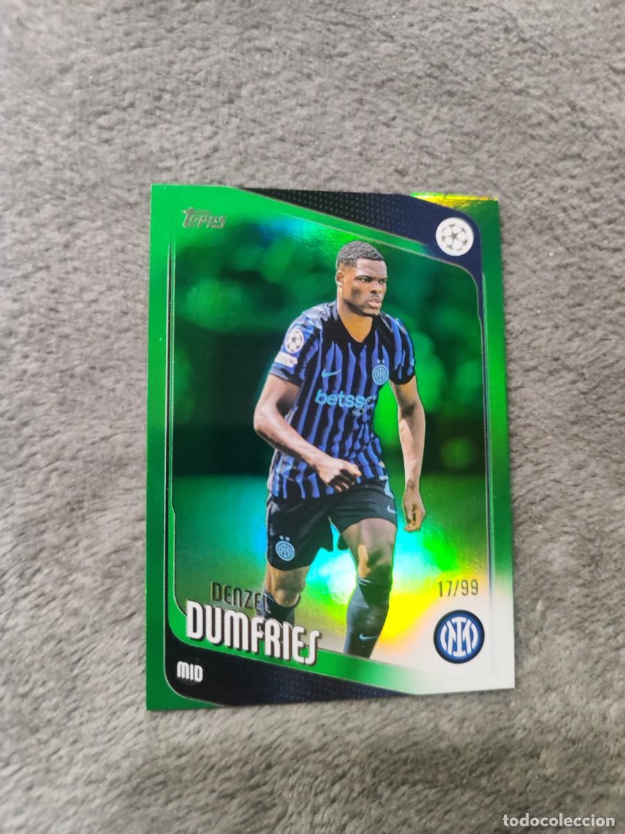 Cromos de f&uacute;tbol: 145 DENZEL DUMFRIES FC INTER MILANO UCC FLAGSHIP 2025 26 TOPPS VERDE PARALELA PARALLEL NUMERADA /99