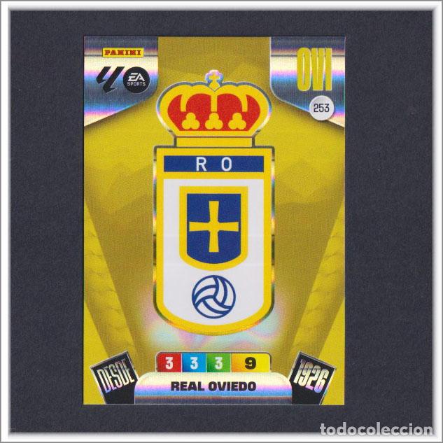 Cromos de f&uacute;tbol: ADRENALYN XL 2025 2026 25 26 PANINI ESCUDO 253 OVIEDO LIGA COLECCI&Oacute;N ALBUM F&Uacute;TBOL