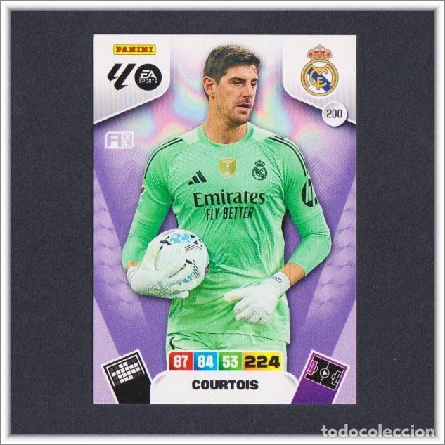 Cromos de F&uacute;tbol: ADRENALYN XL 2025 2026 25 26 PANINI COURTOIS 200 REAL MADRID LIGA COLECCI&Oacute;N ALBUM F&Uacute;TBOL