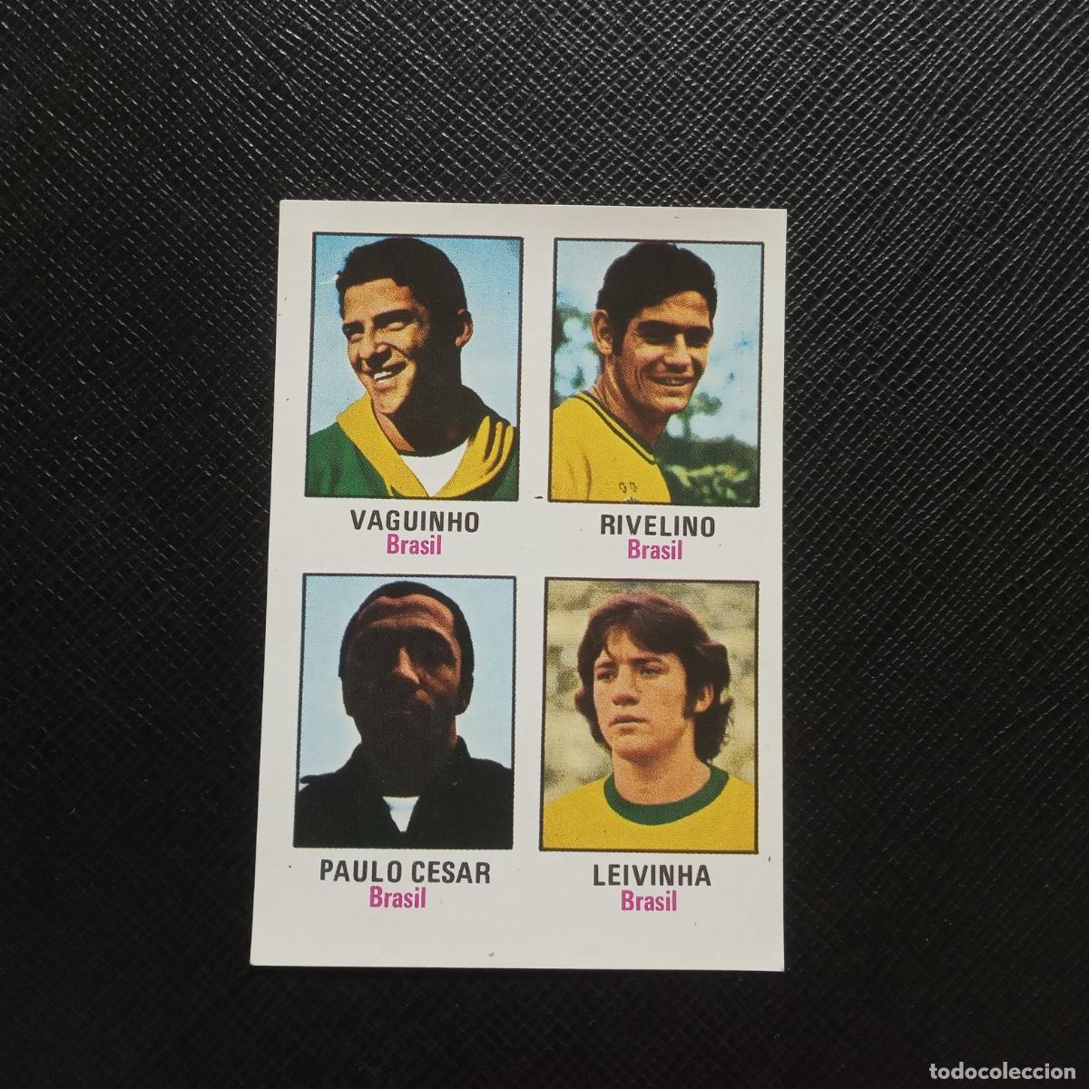 Fu&szlig;ball-Sticker: 45 BRASIL RIVELINO CESAR LEIVINHA FHER MUNICH 1974 CROMO MUNDIAL FUTBOL 74 - SIN PEGAR - A48 PG56
