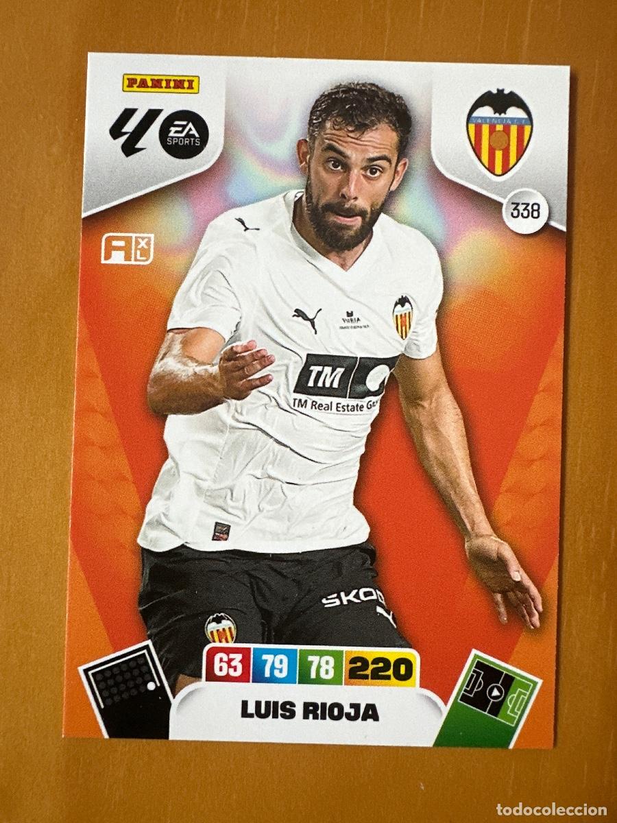 Cromos de F&uacute;tbol: 338 Luis Rioja, Valencia CF, Panini Adrenalyn XL La Liga 2025 2026 25 26