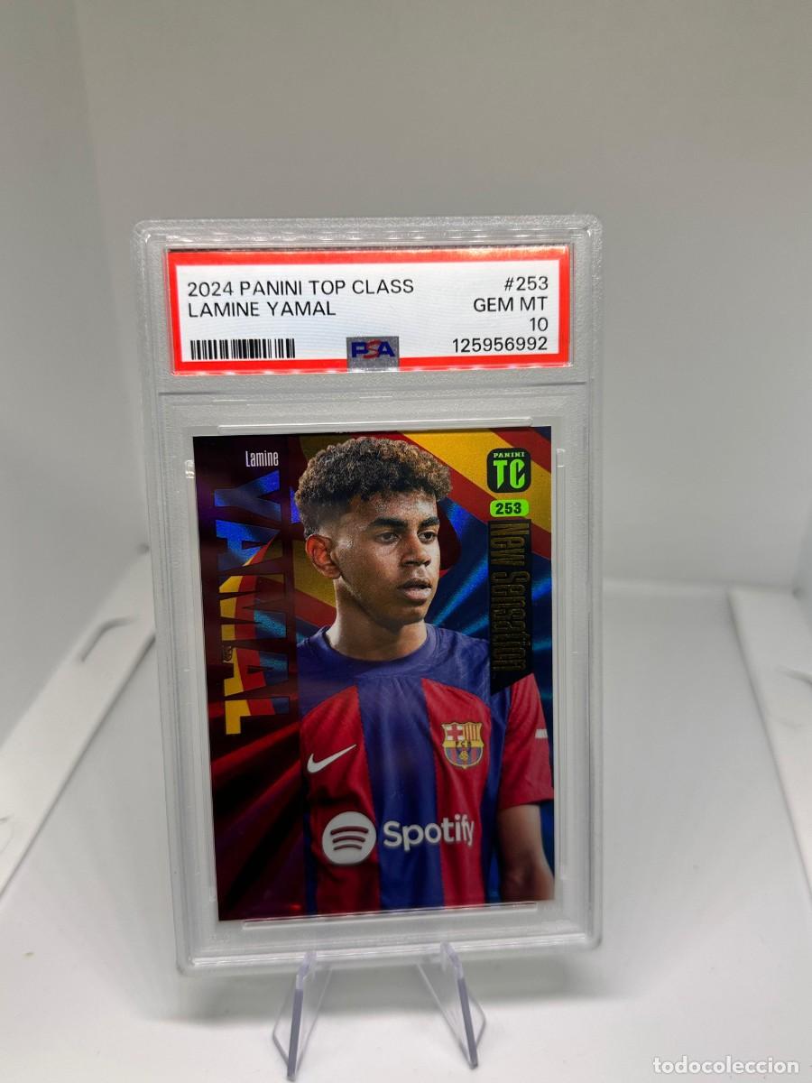Cromos de F&uacute;tbol: Rookie Lamine Yamal #253 Fc Barcelona Panini Top Class 2023 2024 PSA 10
