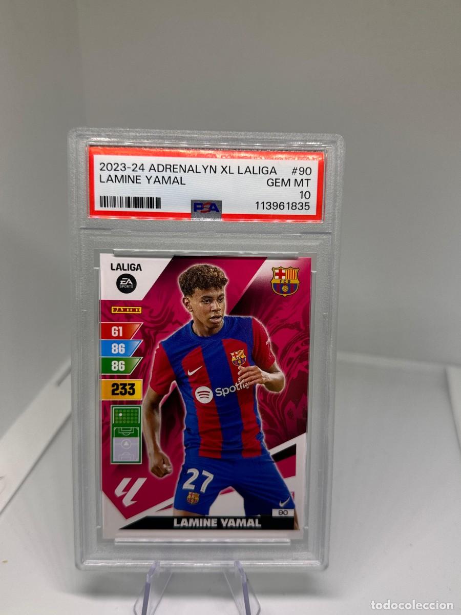 Cromos de F&uacute;tbol: Rookie Lamine Yamal #90 FC Barcelona Panini Adrenalyn 2023 2024 PSA 10