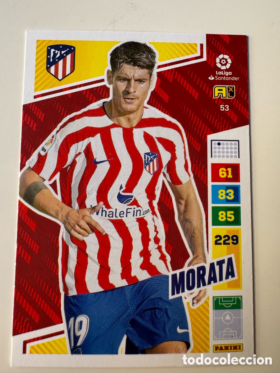 Cromos de f&uacute;tbol: PANINI ADRENALYN XL LIGA SANTANDER 2022 2023 22 23 &ndash; N&ordm; 53 MORATA ATL&Eacute;TICO DE MADRID