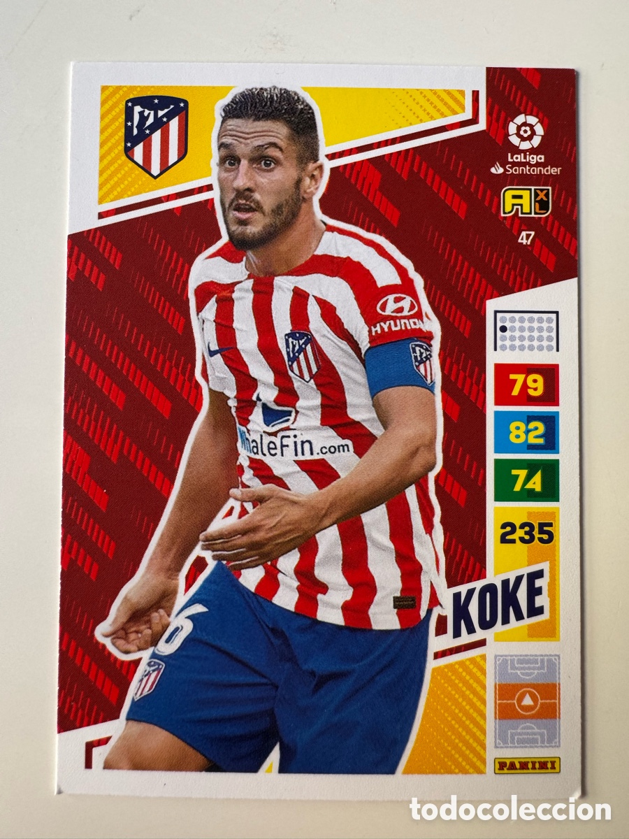 Figurine di Calcio: PANINI ADRENALYN XL LIGA SANTANDER 2022 2023 22 23 &ndash; N&ordm; 47 KOKE ATL&Eacute;TICO DE MADRID