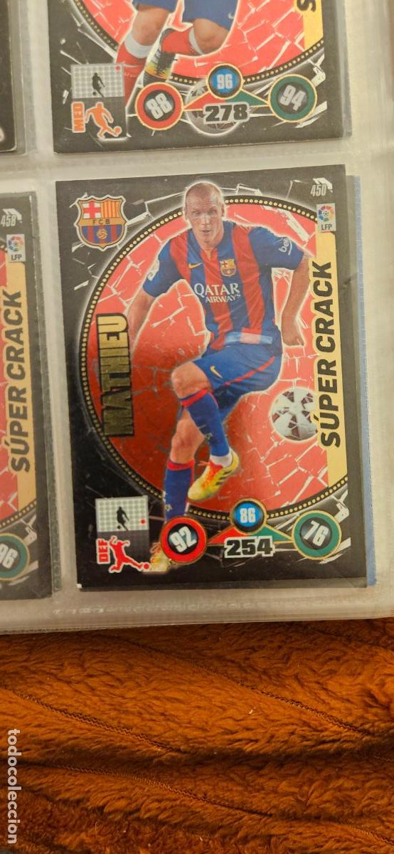 Football Stickers: super crack 450 mathieu barcelona adrenalyn 2014 2015 14 15 trading card