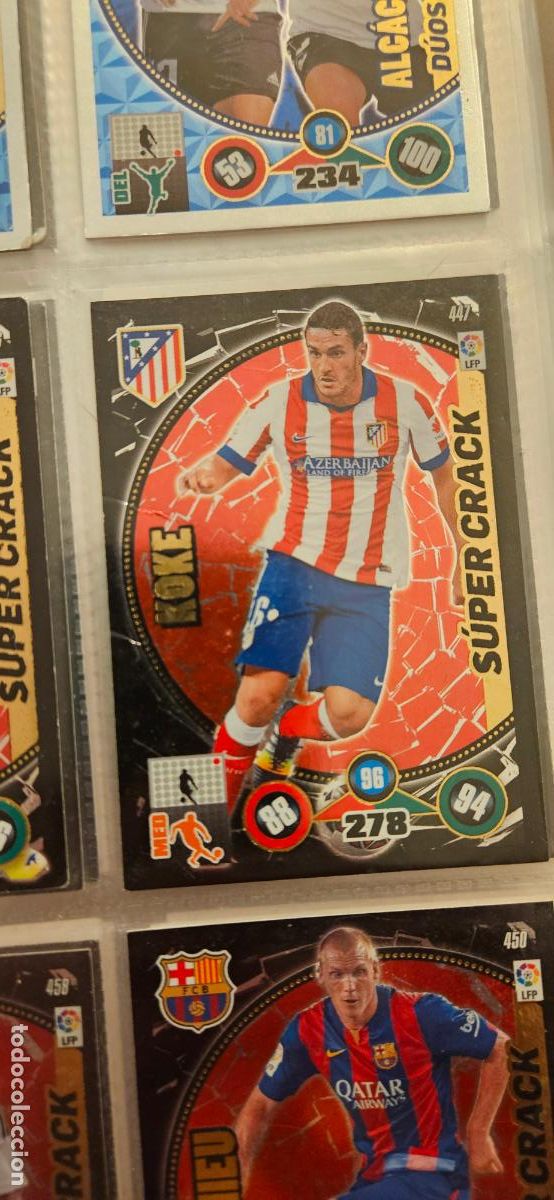 Football Stickers: super crack 447 koke atletico de madrid adrenalyn 2014 2015 14 15 trading card