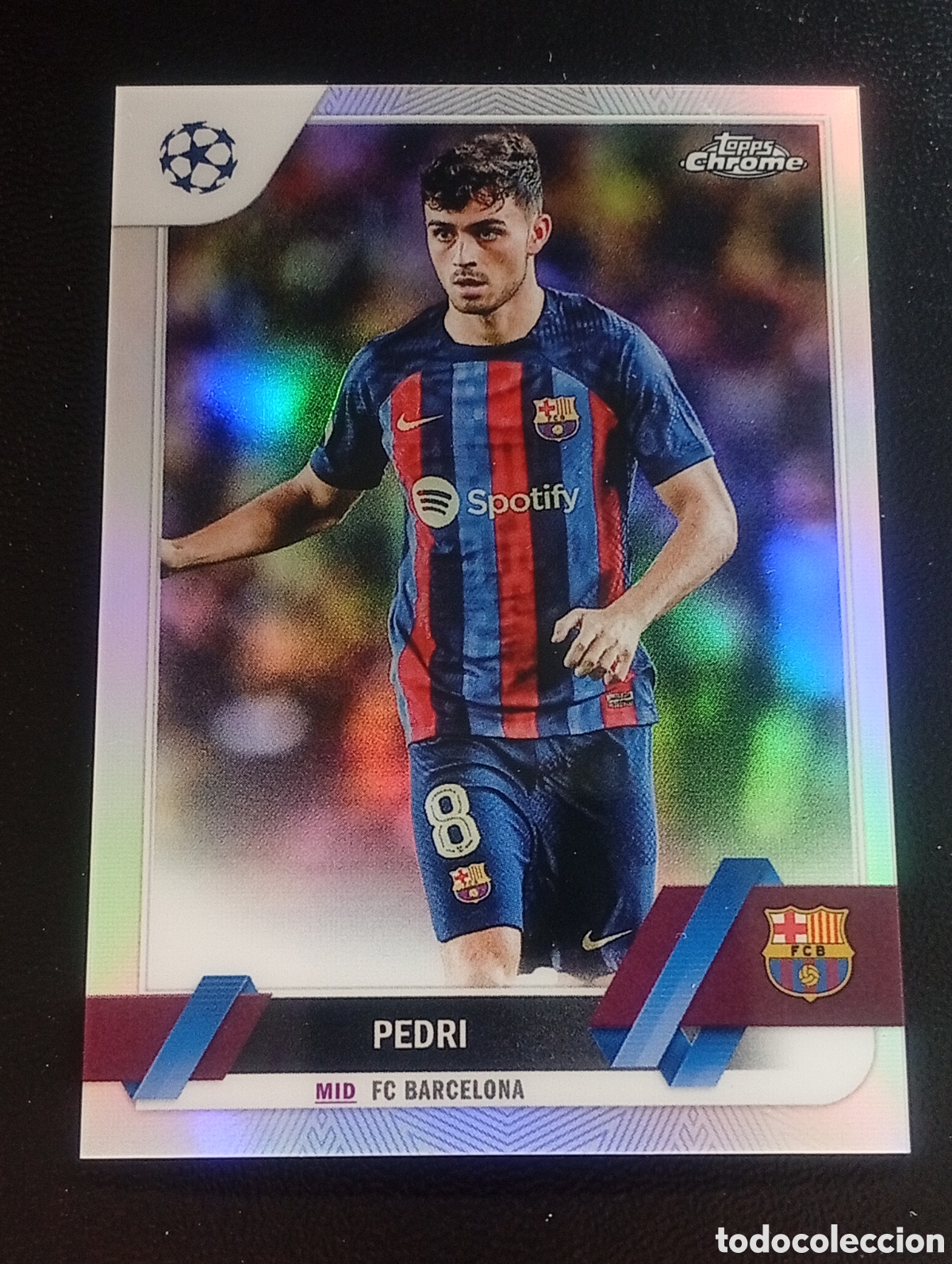 Figurine di Calcio: 136 paralela refractor PEDRI TOPPS CHROME 2022 2023 COMPETITIONS FLAGSHIP CROMOS BARCELONA