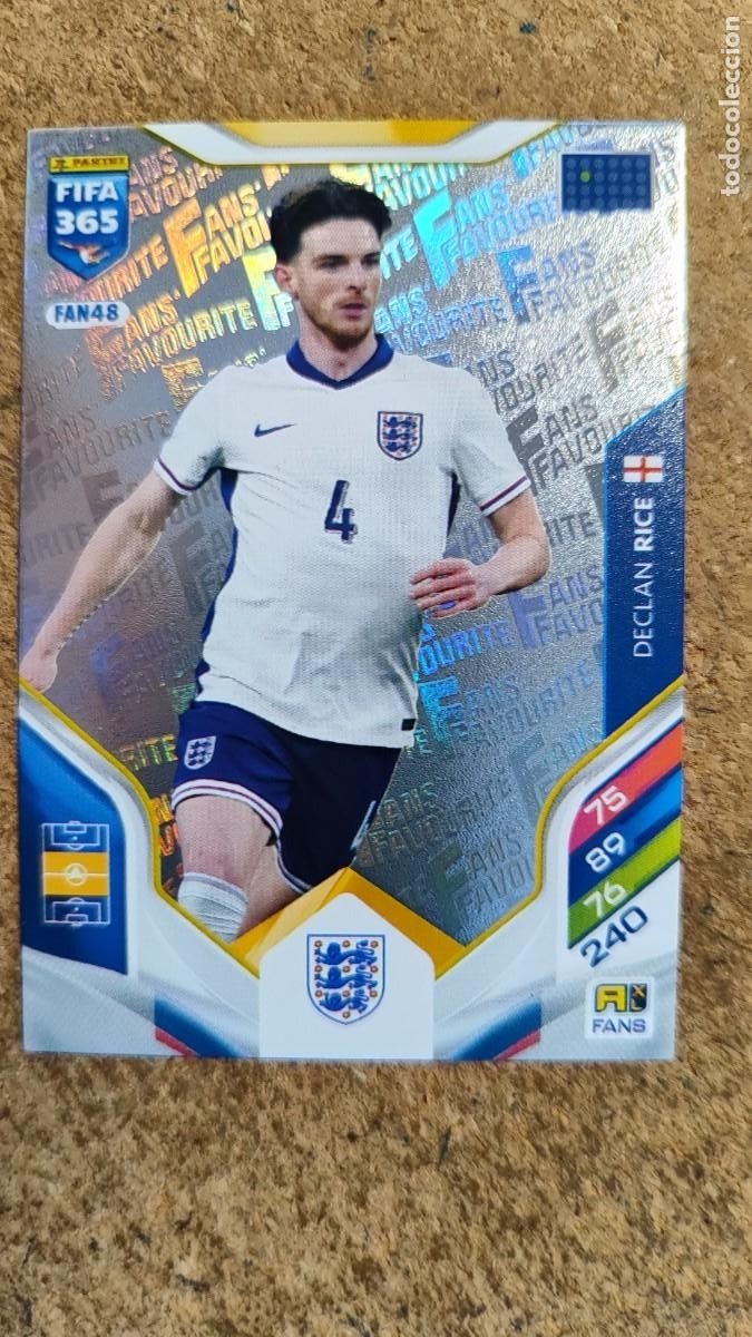 Football Stickers: ADRENALYN XL FIFA 365 2026 CARD FANS FAVOURITE DECLAN RICE INGLATERRA # FAN48 PANINI