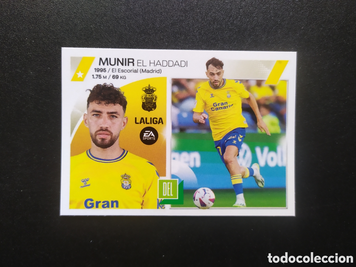 Figurine di Calcio: Liga este 2023 2024 23 24 panini Munir fichaje n&deg; 37 Las Palmas