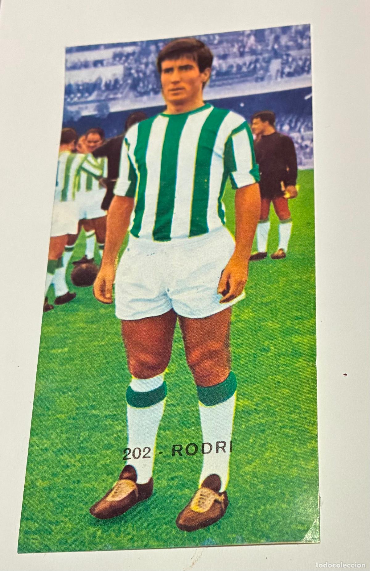 Cromos de F&uacute;tbol: CROMO FUTBOL RUIZ ROMERO, 1968-1969. 68-69 RODRI, CORDOBA, Numero 202 ,Despegado