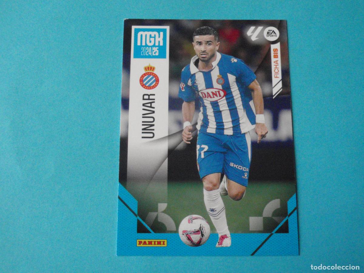 Fu&szlig;ball-Sticker: Ficha 141 Bis UNUVAR Espanyol. Trading card MGK Megacracks LIGA 2024 2025 Panini 24 25