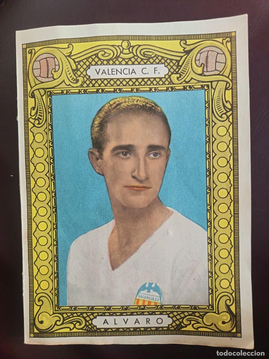 Figurine di Calcio: Cromo o cartel jugador Alvaro del Valencia CF 15 x 21 cm a&ntilde;os 40-50.